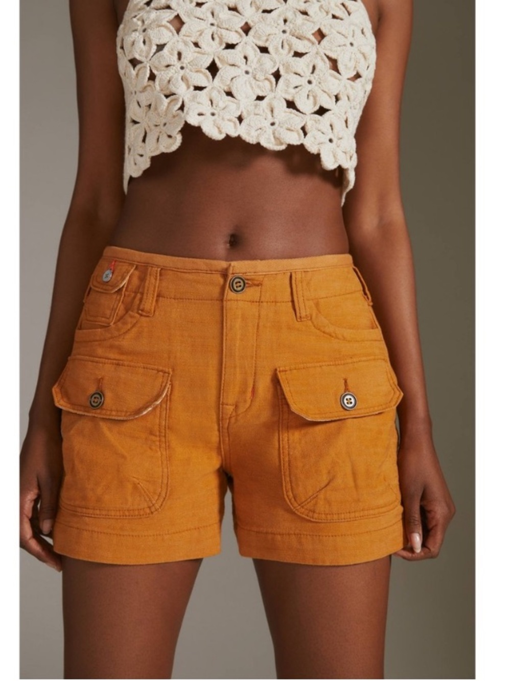 Pilcro Women’s Mustard Utility Pocket Shorts